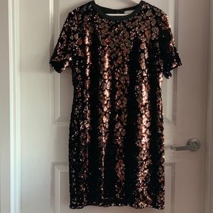 Brown Ro and De Andi Sequined Night Out Tee Dress from Anthropologies Size XL